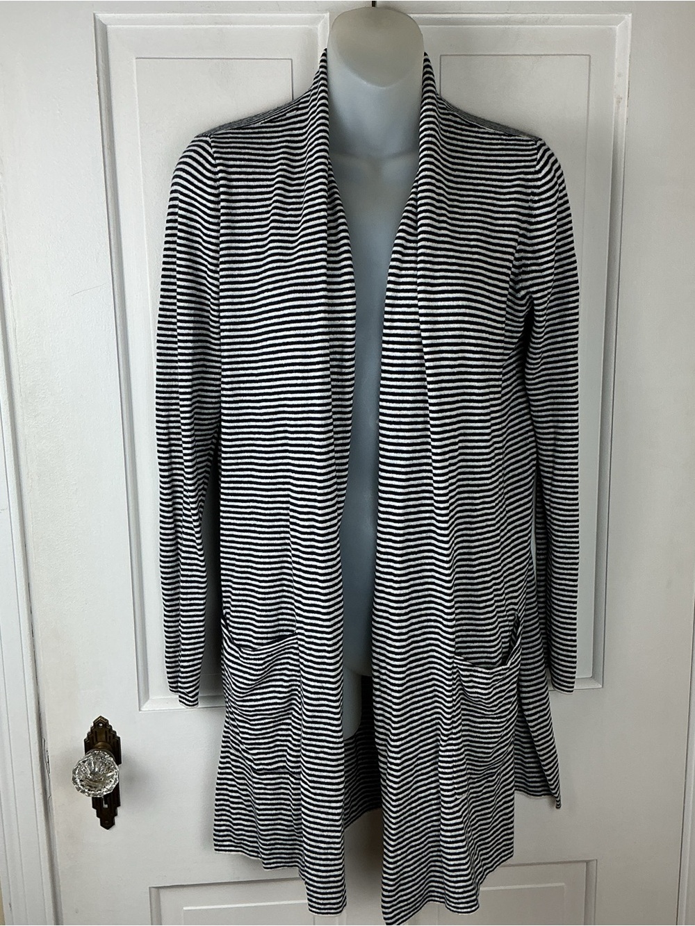 LOFT Linen Long Open Cardigan Size M